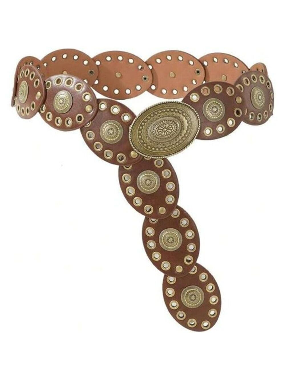 Womens Western Disc Belt Wide Boho Concho Waist Belt for Jeans Dress Skirt